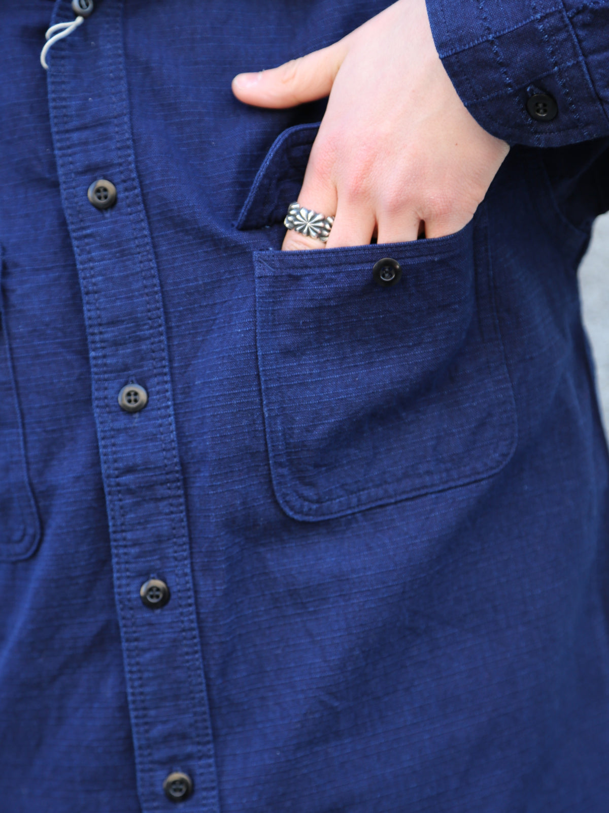 Samurai Jeans Detachable Collar Combo Shirt – Indigo (SSS25-YRCW)