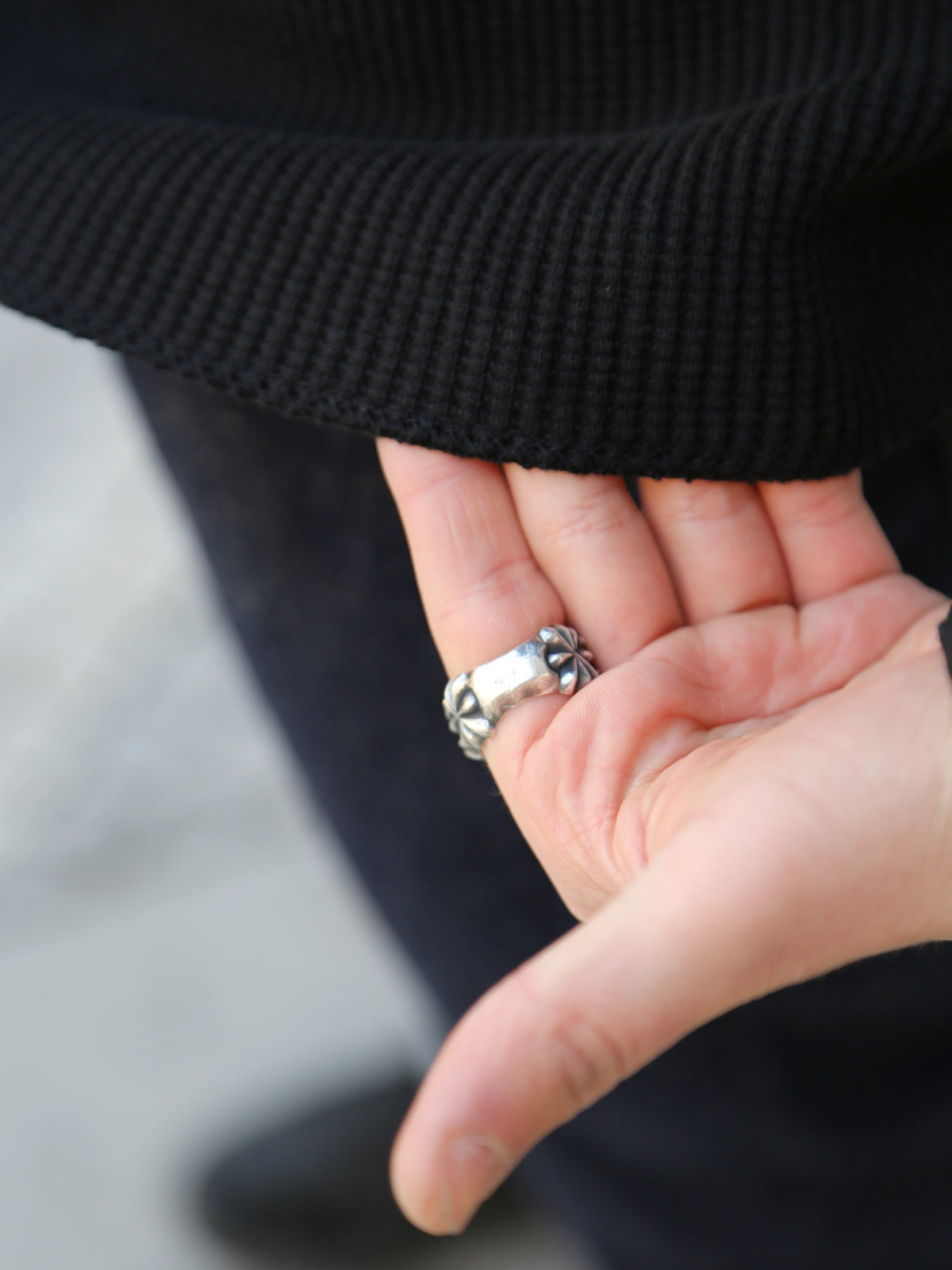 The Real McCOY's Ball Park Waffle Thermal Shirt – Black (MC25103-030)