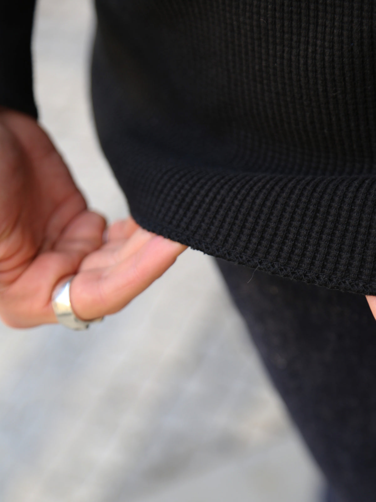 The Real McCOY's Ball Park Waffle Thermal Shirt – Black (MC25103-030)