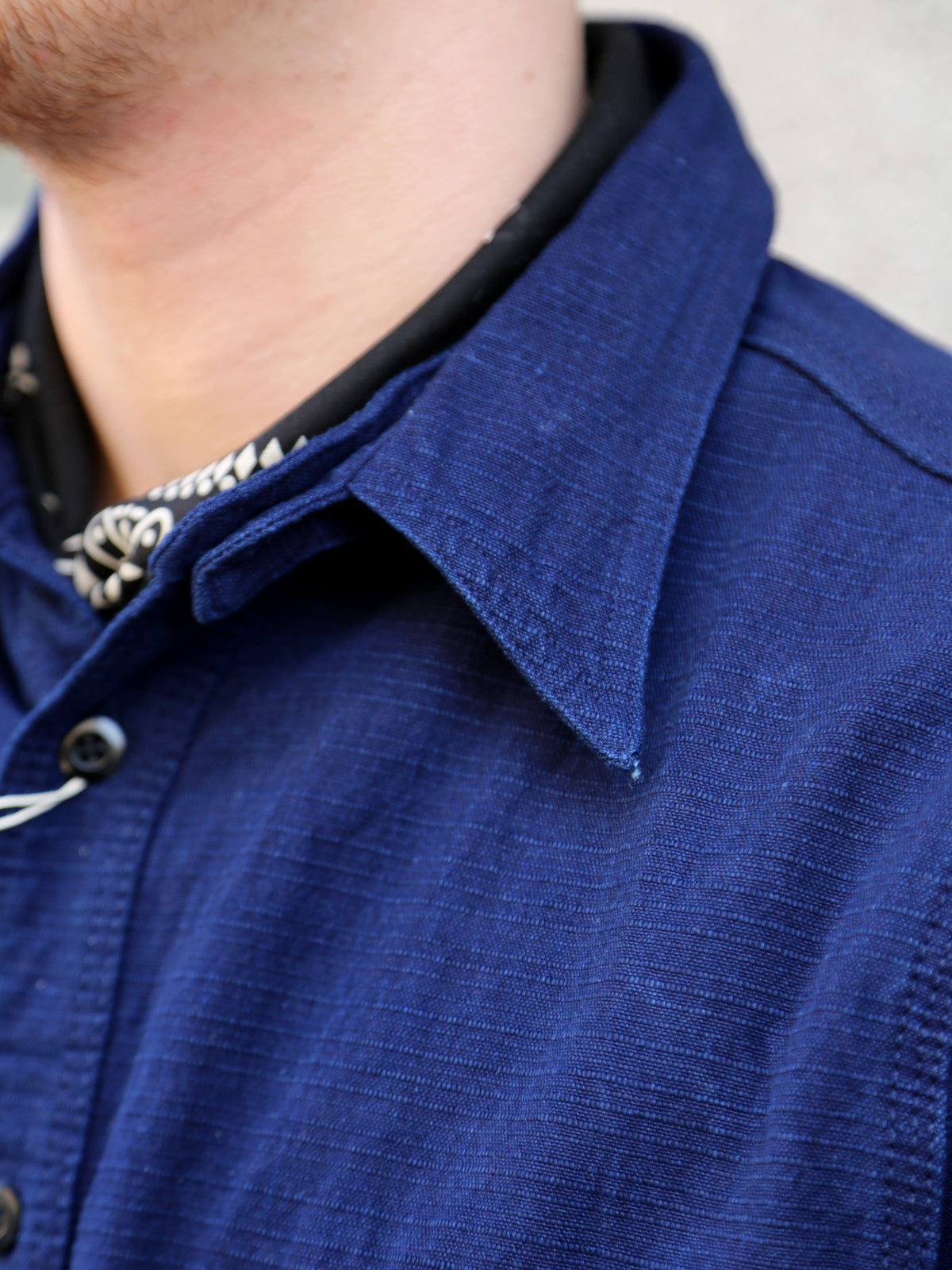 Samurai Jeans Detachable Collar Combo Shirt – Indigo (SSS25-YRCW)