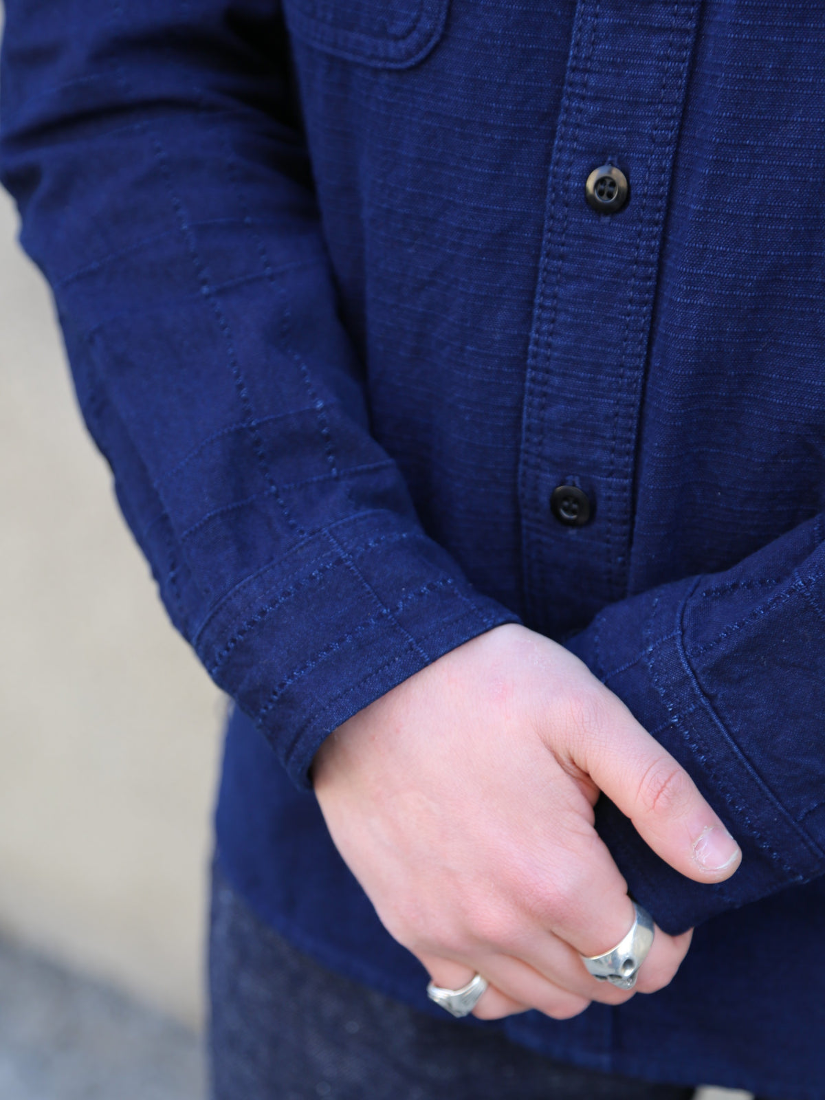 Samurai Jeans Detachable Collar Combo Shirt – Indigo (SSS25-YRCW)