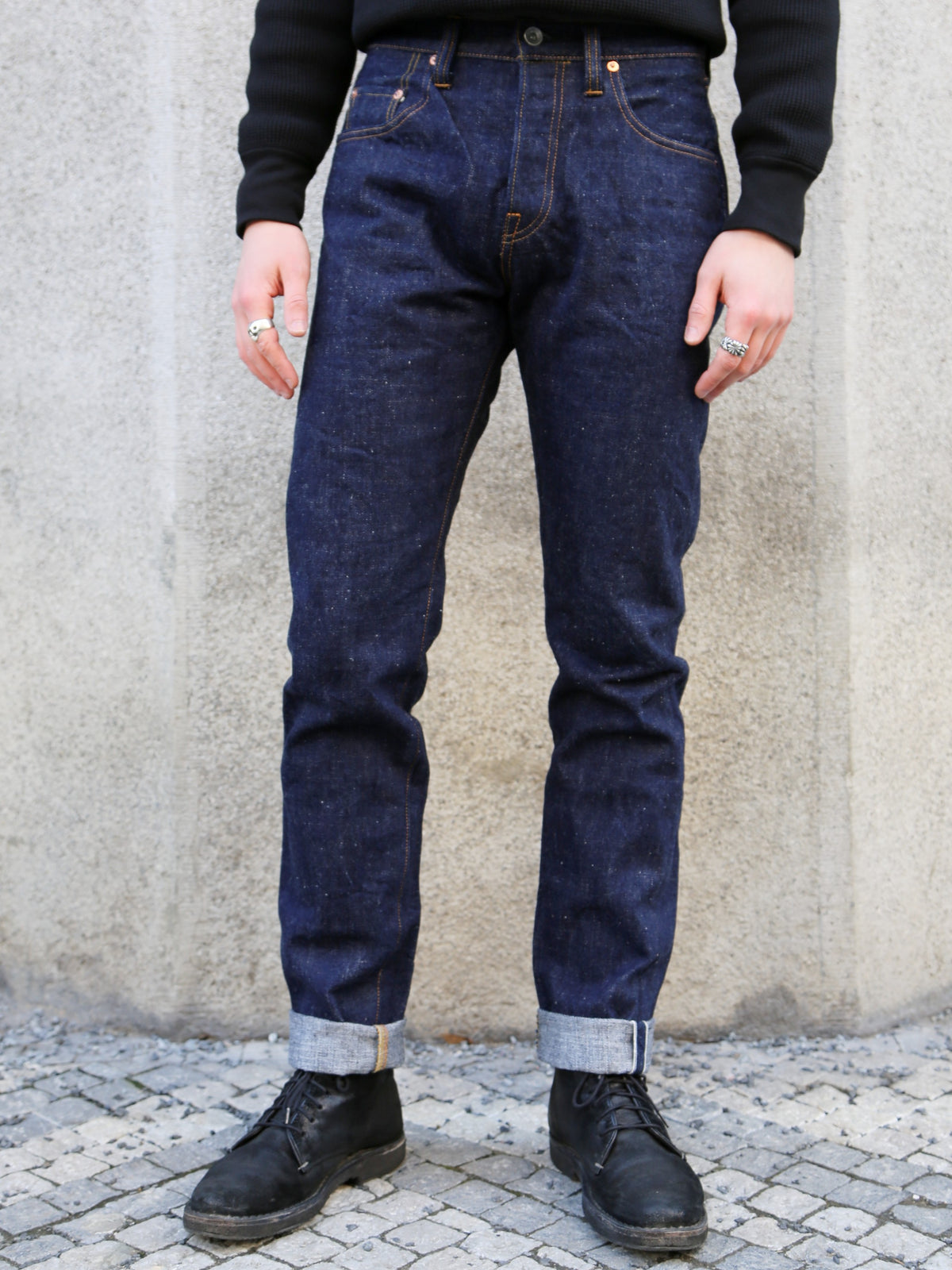 Samurai Jeans "Ai-Benkei" 18oz Relaxed Tapered Jeans – Natural Indigo (S211AX)