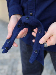 Samurai Jeans Detachable Collar Combo Shirt – Indigo (SSS25-YRCW)