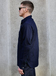 Samurai Jeans "Sengen" Jacquard Work Shirt – Indigo (SSS26-01W)