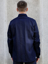 Samurai Jeans "Sengen" Jacquard Work Shirt – Indigo (SSS26-01W)