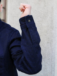 Samurai Jeans "Sengen" Jacquard Work Shirt – Indigo (SSS26-01W)