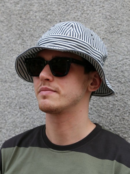 The Real McCoy's Striped Dungaree Daisy-Mae Hat – White/Navy (MA26009-314)