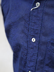Samurai Jeans "Sengen" Jacquard Work Shirt – Indigo (SSS26-01W)