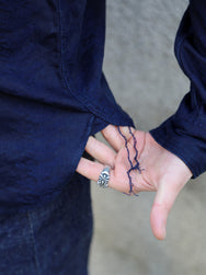 Samurai Jeans "Sengen" Jacquard Work Shirt – Indigo (SSS26-01W)