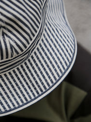 The Real McCoy's Striped Dungaree Daisy-Mae Hat – White/Navy (MA26009-314)