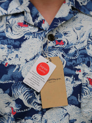 Studio d'Artisan 45th Anniversary ‘100 Pigs’ Aloha Shirt – Indigo Dyed (SP-091)