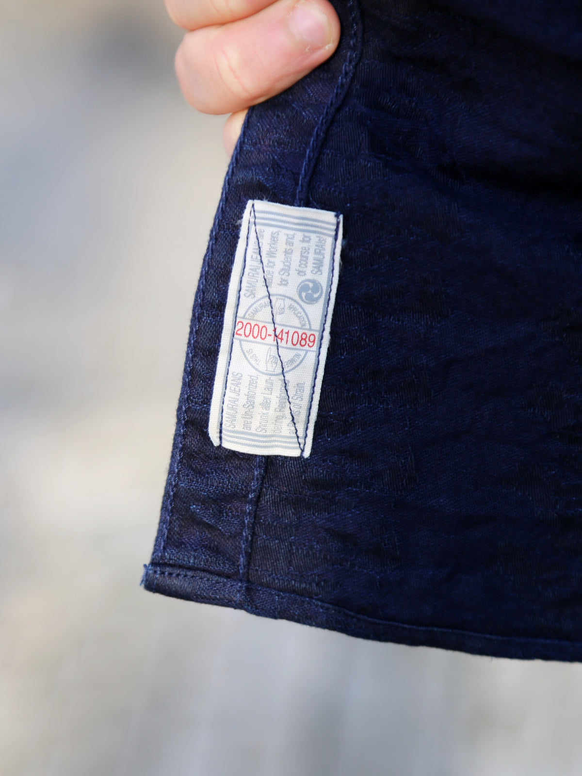 Samurai Jeans "Sengen" Jacquard Work Shirt – Indigo (SSS26-01W)
