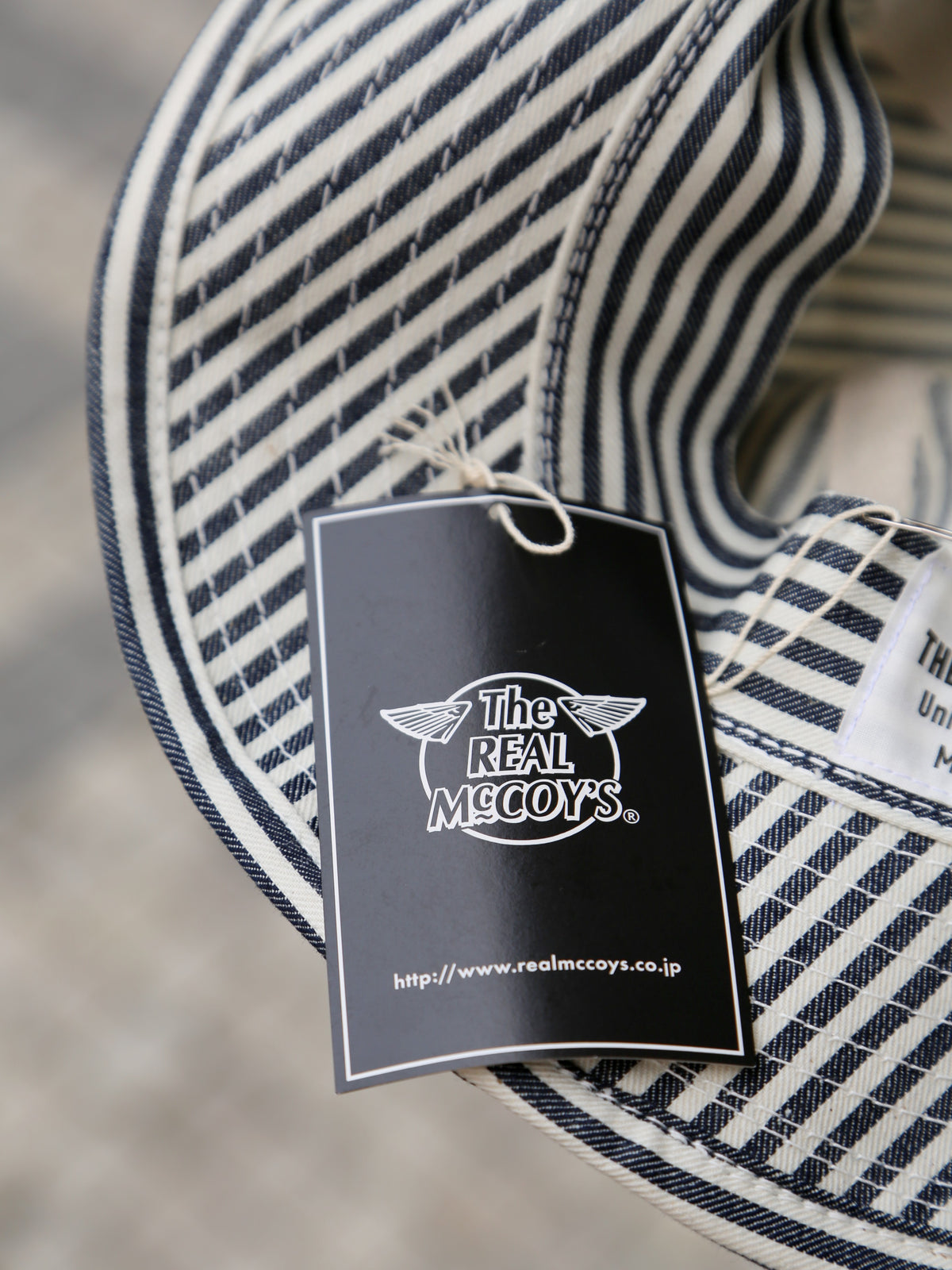 The Real McCoy's Striped Dungaree Daisy-Mae Hat – White/Navy (MA26009-314)
