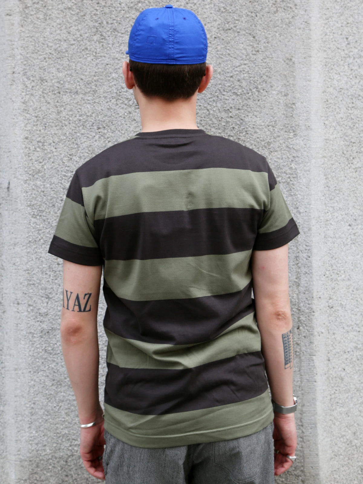 Indigofera Wilson Stripe Jersey – Charcoal/Green (401-1002-019)