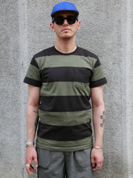Indigofera Wilson Stripe Jersey – Charcoal/Green (401-1002-019)