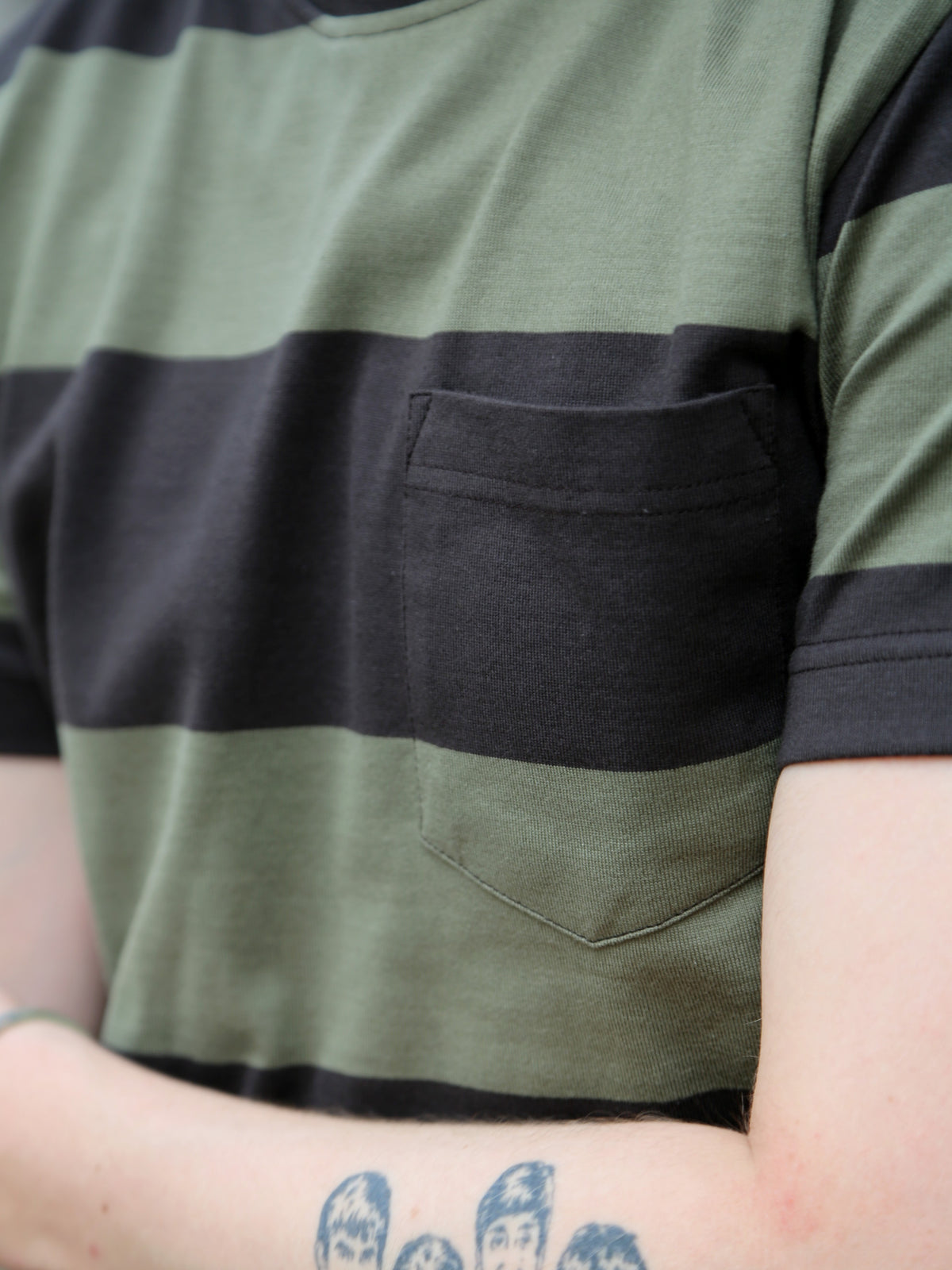 Indigofera Wilson Stripe Jersey – Charcoal/Green (401-1002-019)