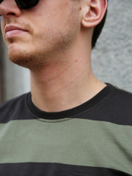 Indigofera Wilson Stripe Jersey – Charcoal/Green (401-1002-019)