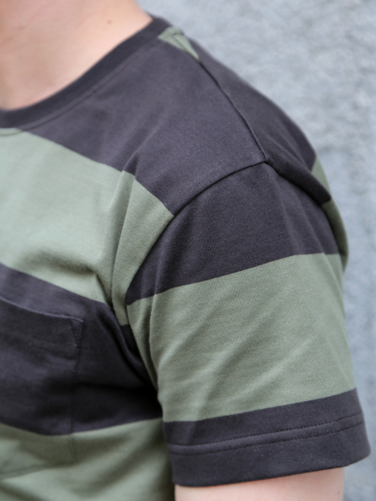 Indigofera Wilson Stripe Jersey – Charcoal/Green (401-1002-019)
