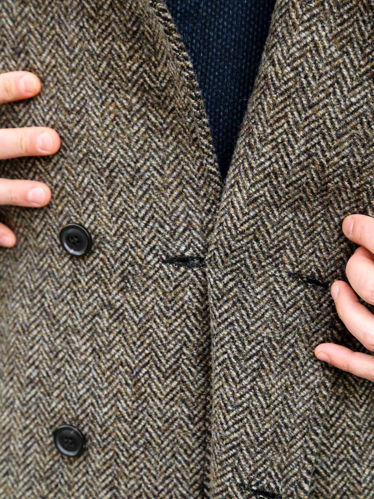 Hansen Garments 26-59-7 Sigurd Long Lined Wool Coat - Brown Tweed