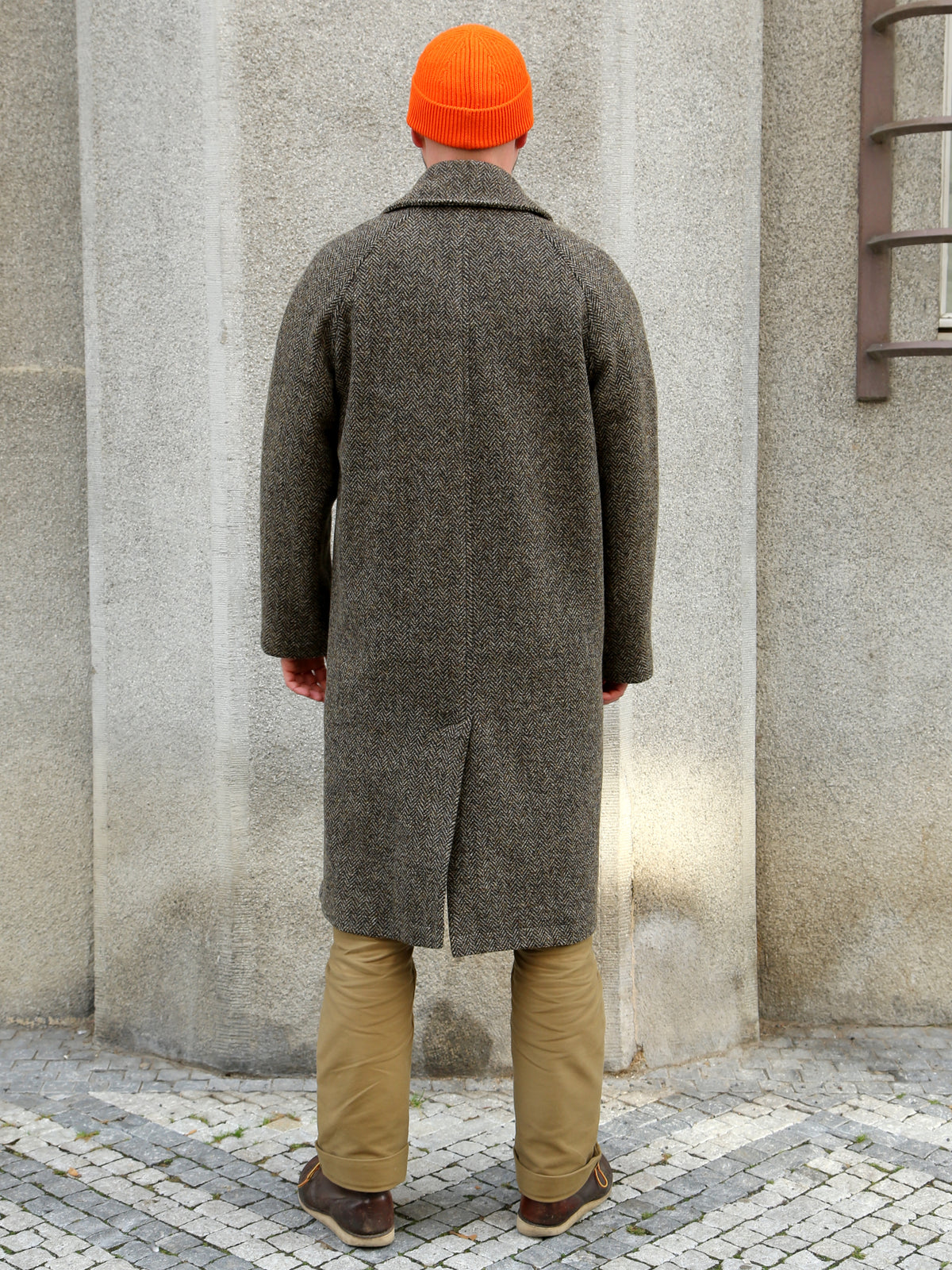 Hansen Garments 26-59-7 Sigurd Long Lined Wool Coat - Brown Tweed