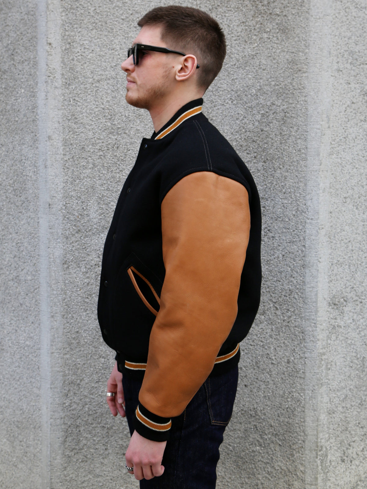 The Real McCoy's Wool Varsity Jacket – Black (MJ25116-030)