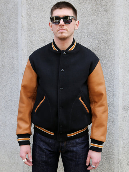 The Real McCoy's Wool Varsity Jacket – Black (MJ25116-030)