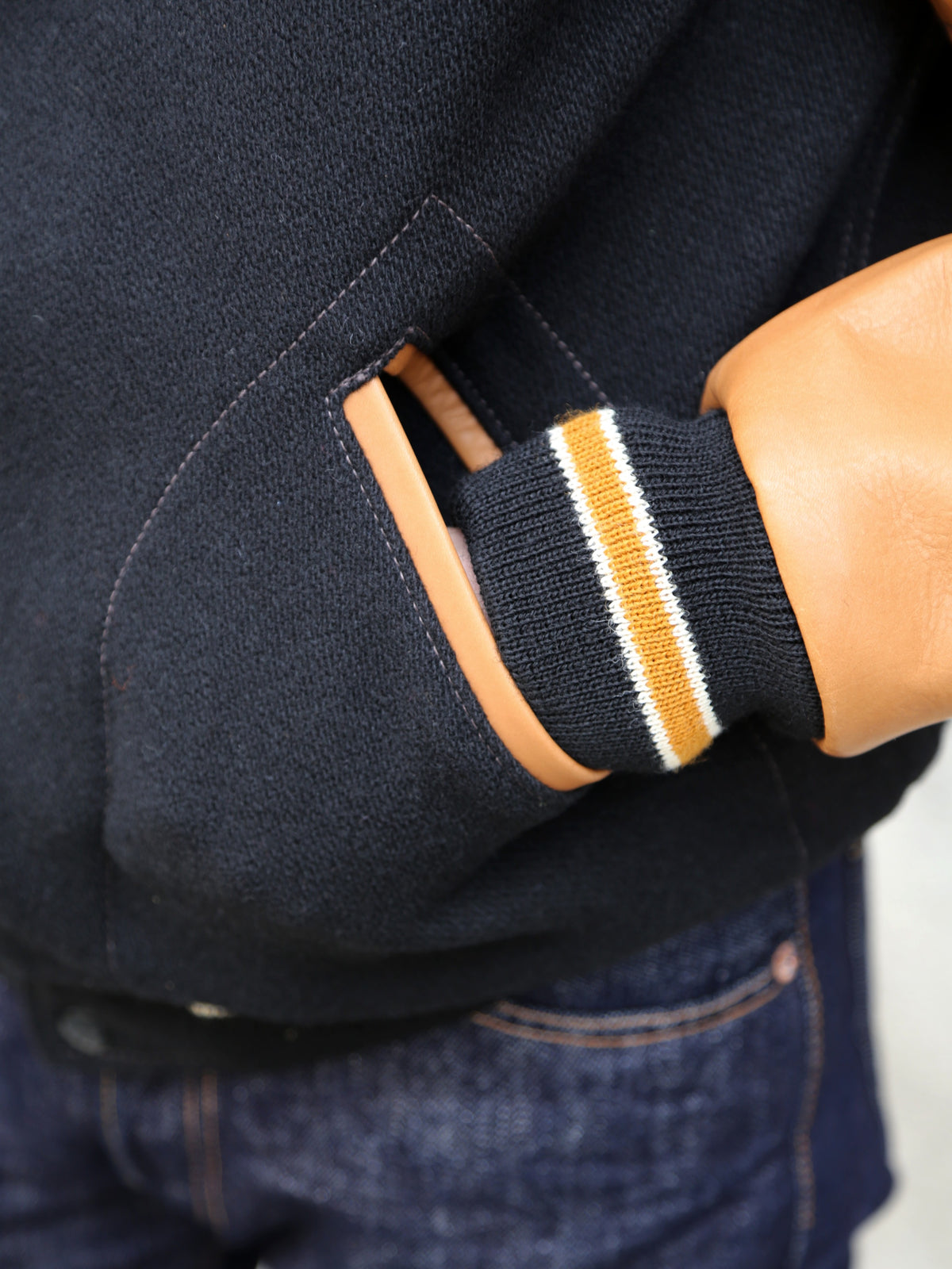 The Real McCoy's Wool Varsity Jacket – Black (MJ25116-030)