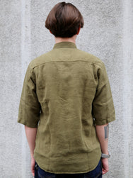 Indigofera Delray Linen Canvas Shirt – Military Olive (6450-527-65)