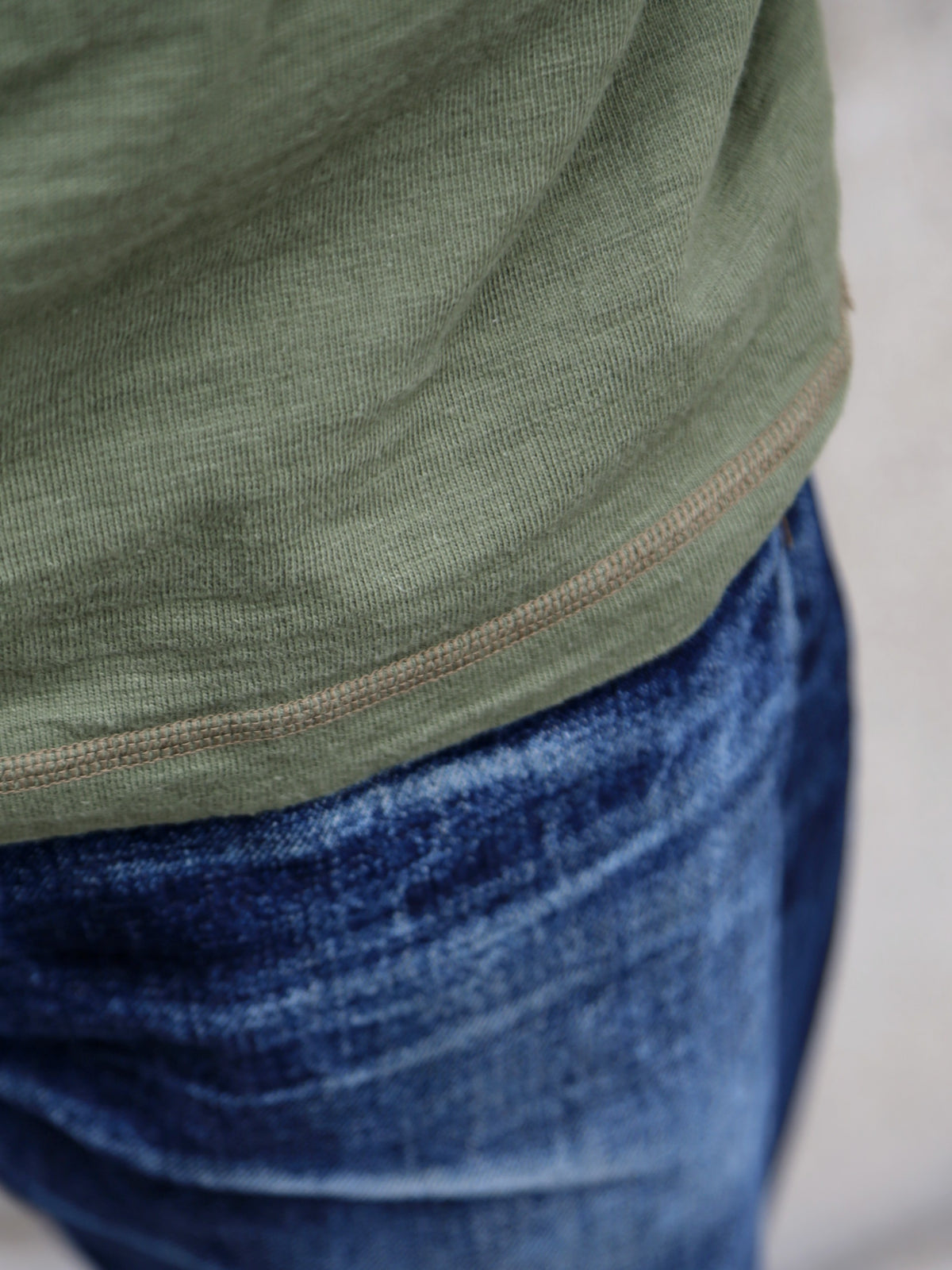 Buzz Ricksons Slub Yarn Henley Neck T-Shirt – Olive (BR79192)