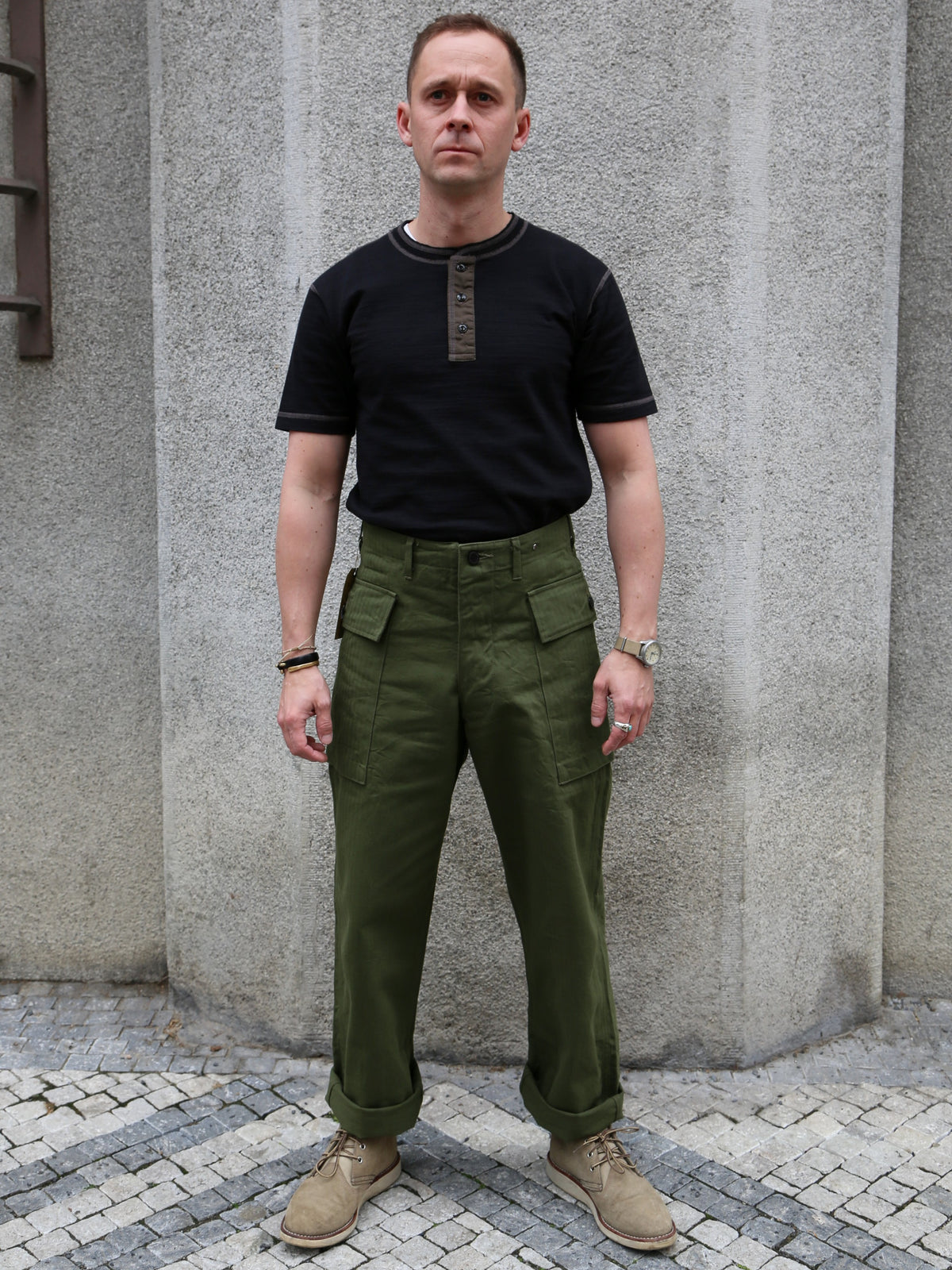 Buzz Ricksons Herringbone Twill Special Trousers – Olive (BR42638)