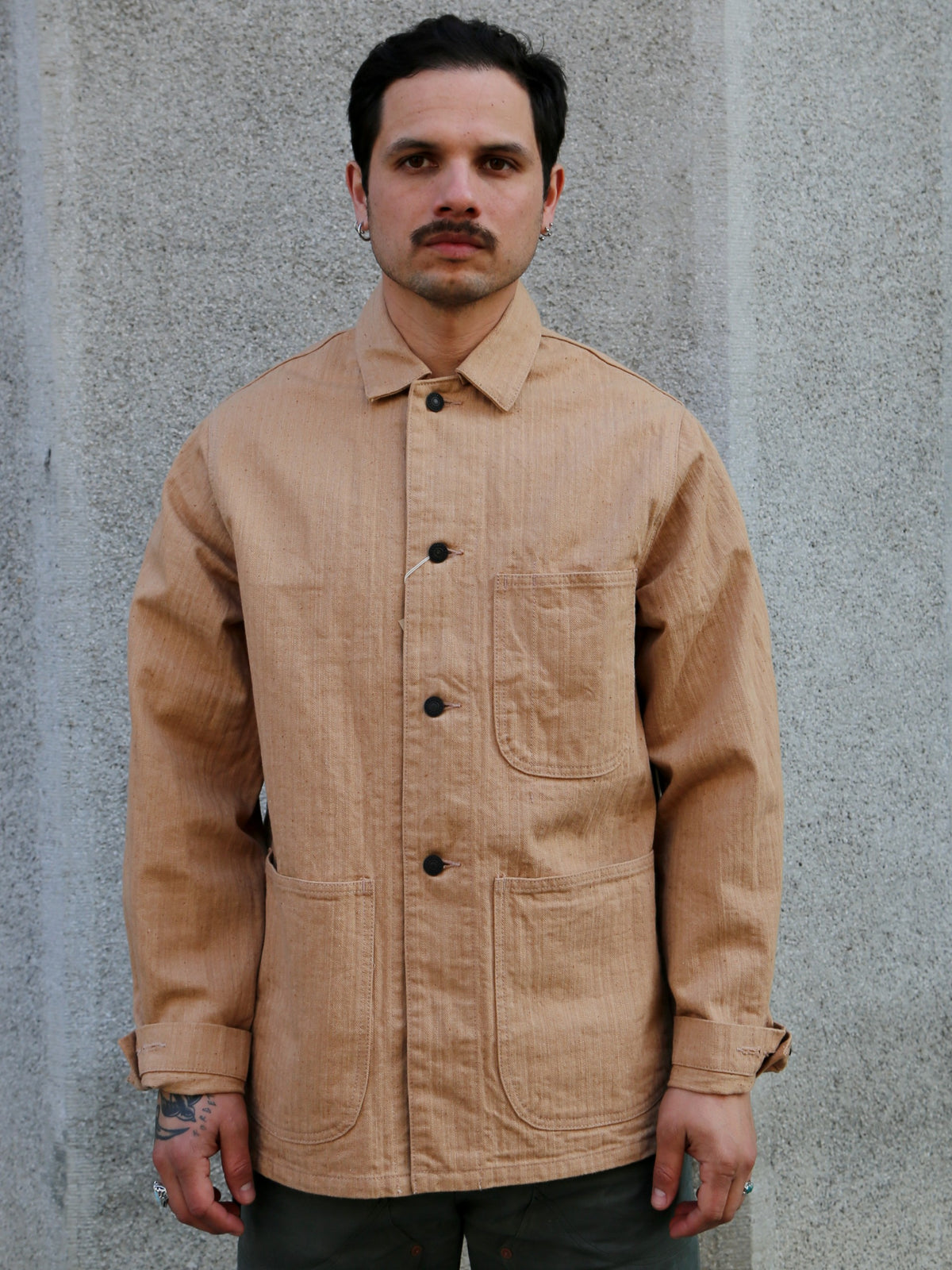Studio d'Artisan Fox Cotton Military Work Coat – Brown (4638)