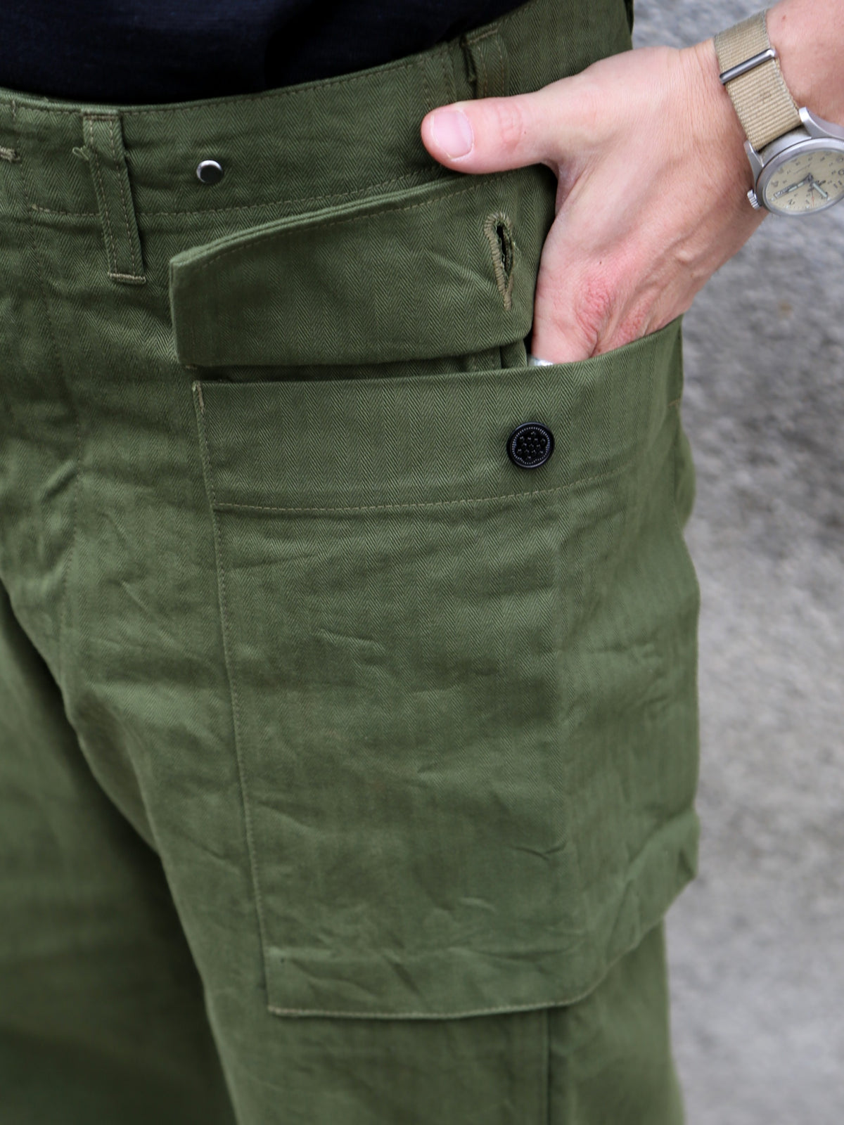 Buzz Ricksons Herringbone Twill Special Trousers – Olive (BR42638)