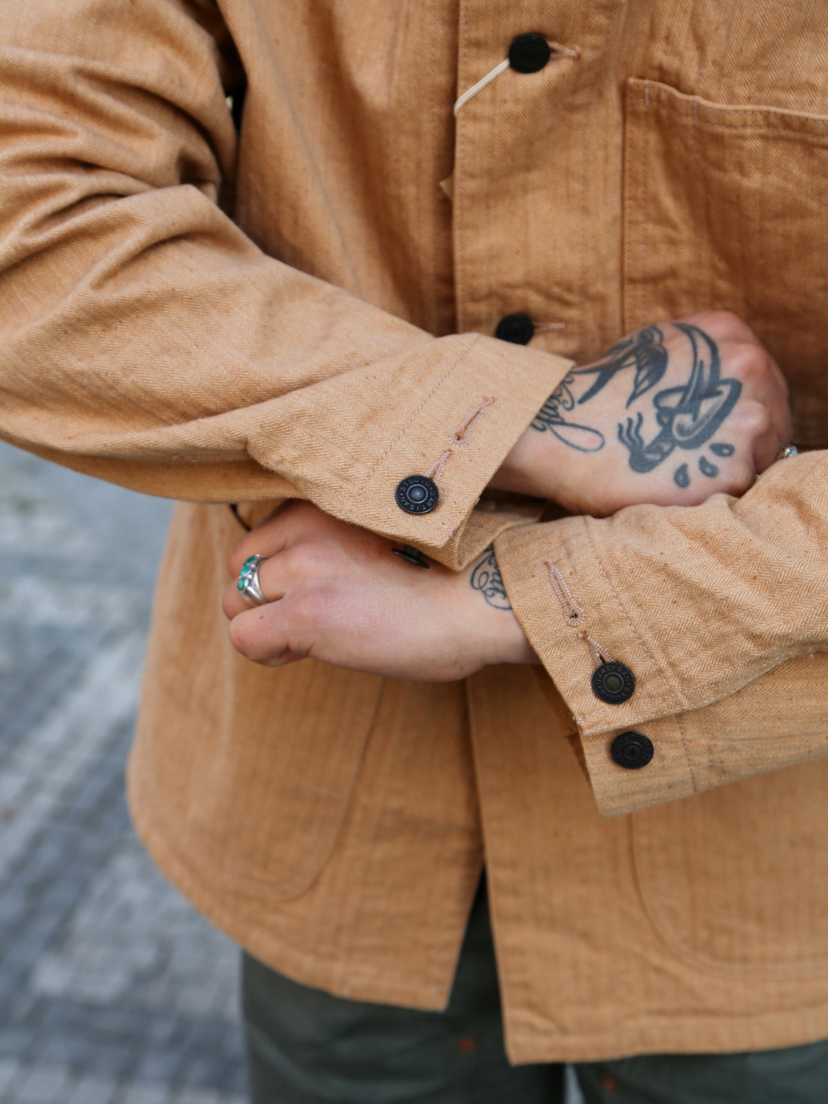 Studio d'Artisan Fox Cotton Military Work Coat – Brown (4638)