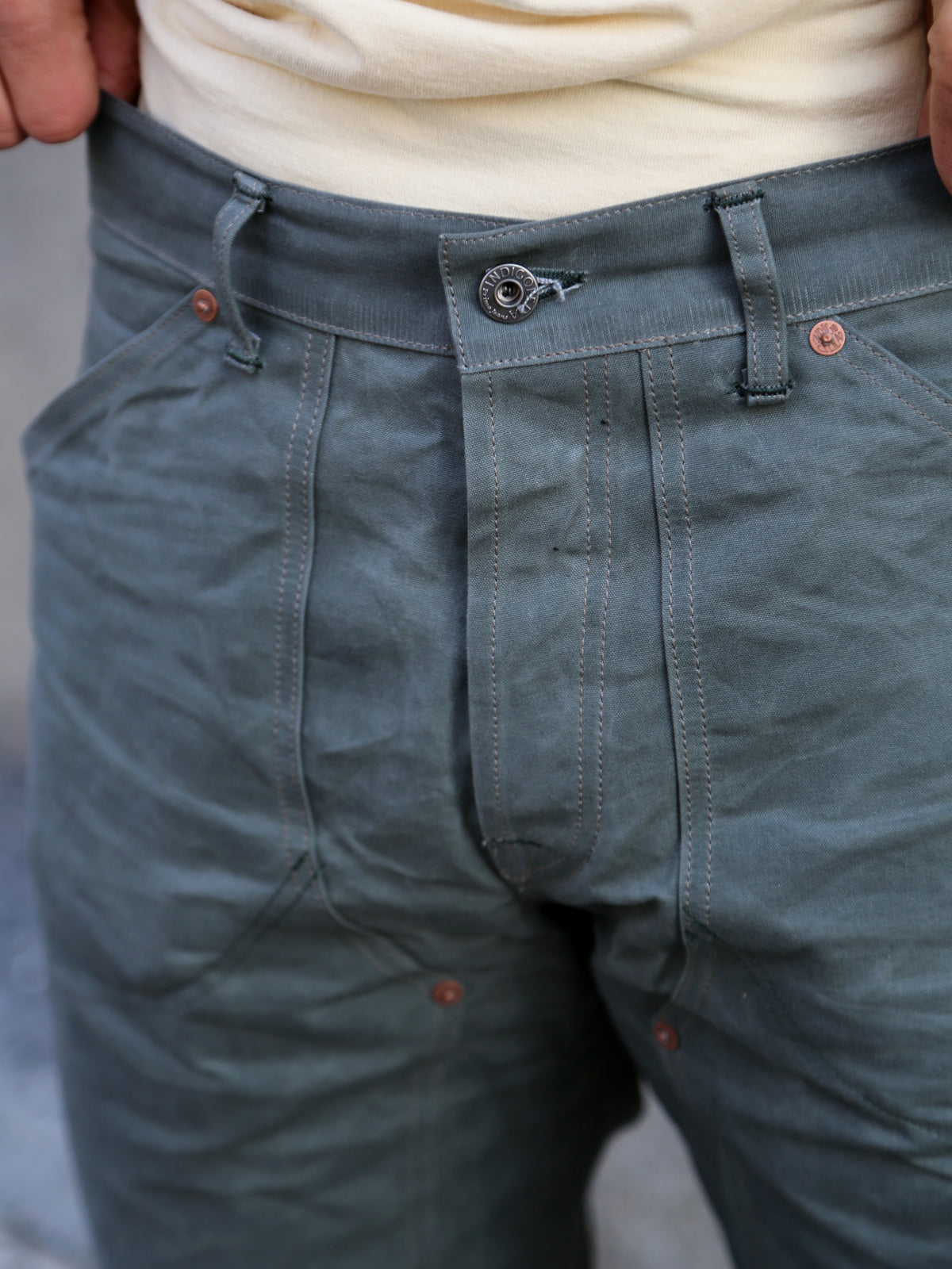Indigofera Wendell Pants Coated Canvas – Greygreen (79-320-70)