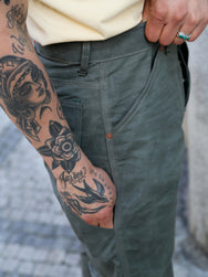 Indigofera Wendell Pants Coated Canvas – Greygreen (79-320-70)