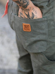 Indigofera Wendell Pants Coated Canvas – Greygreen (79-320-70)