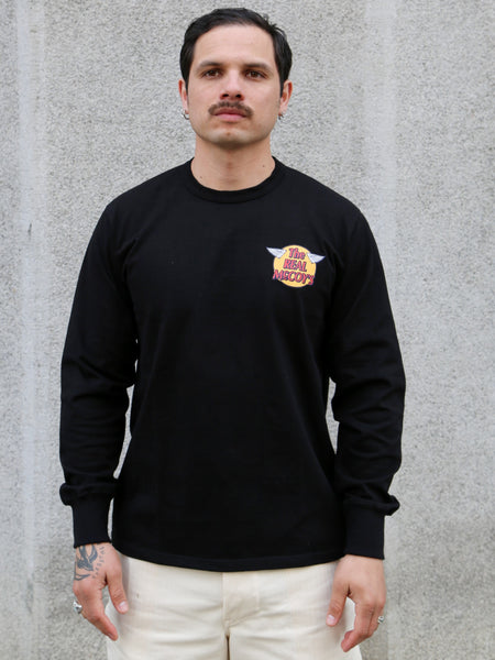 The Real McCoy's Logo Tee L/S – Black (MC24003-030)