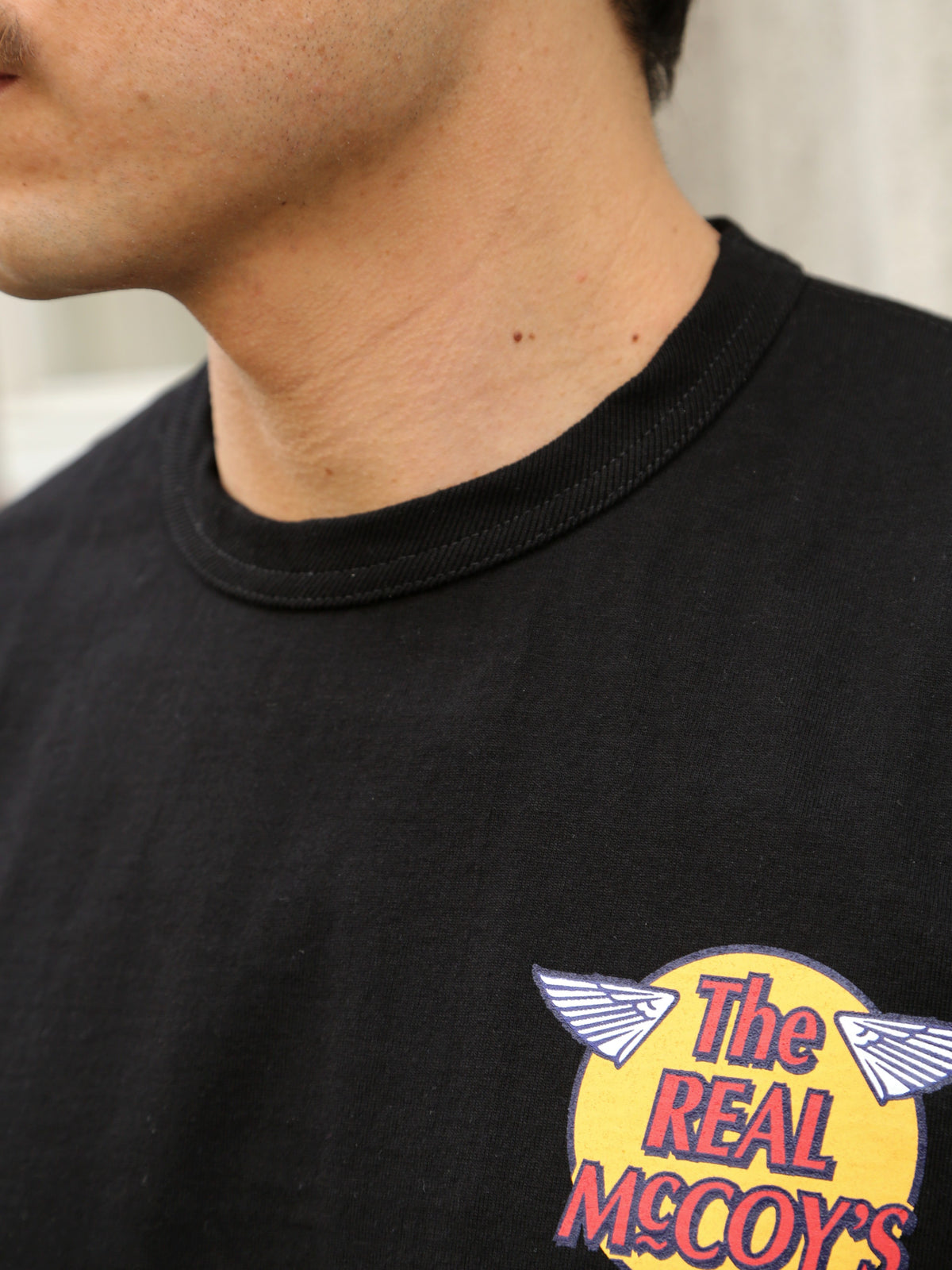The Real McCoy's Logo Tee L/S – Black (MC24003-030)