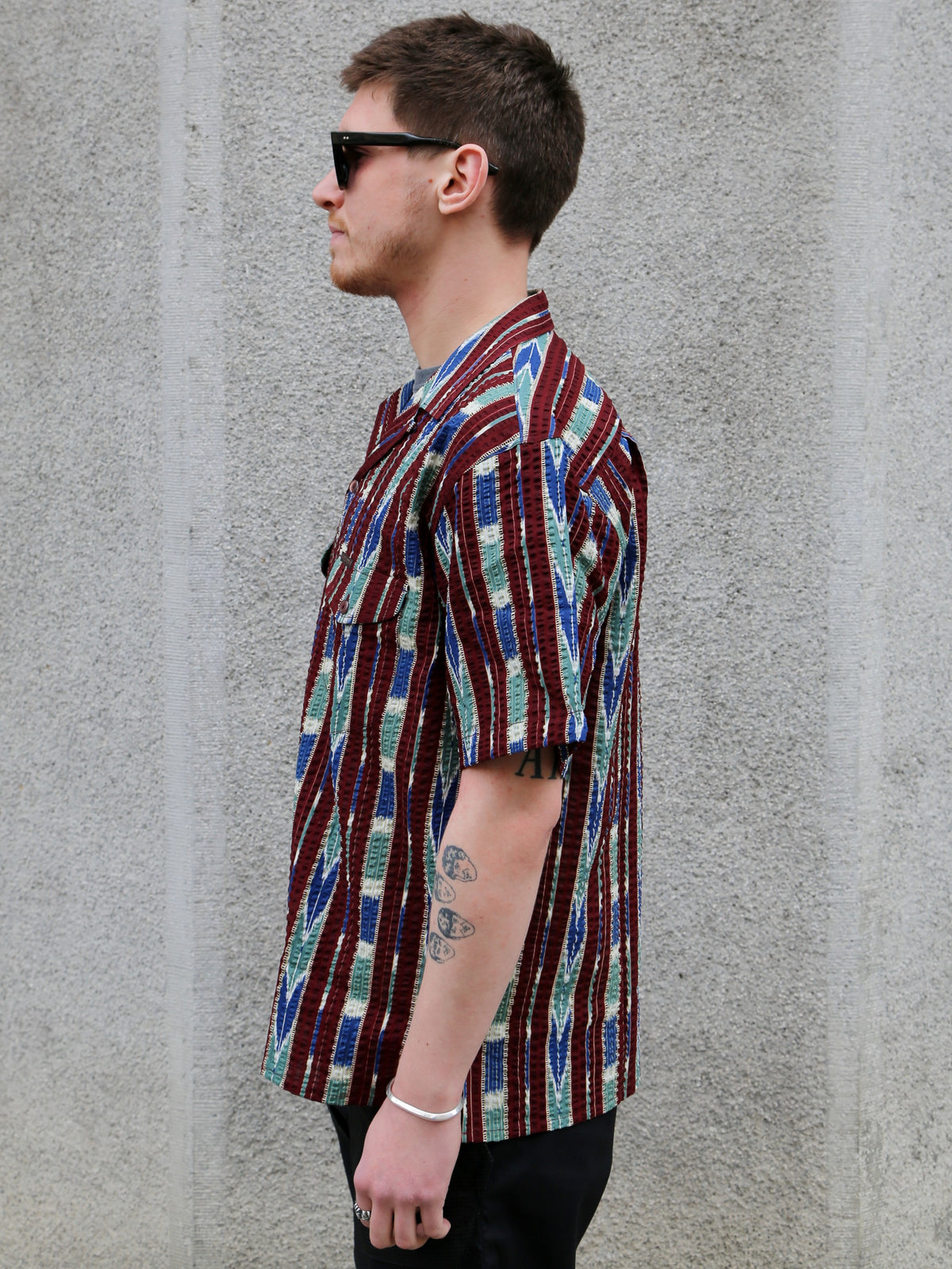 Indigofera Deville Shirt – Wine/Ecru (6298-761-01)