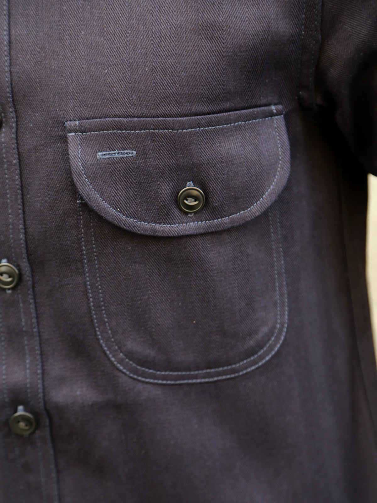 Blue Blanket Italian Herringbone Straight Cut Shirt – Indigo (S05 IT32)