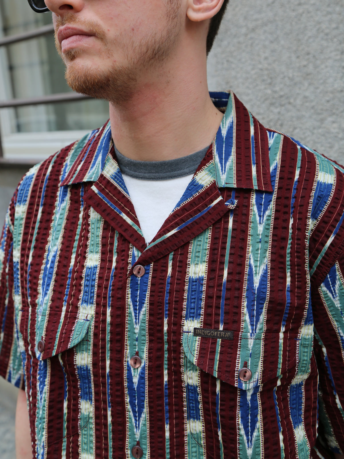 Indigofera Deville Shirt – Wine/Ecru (6298-761-01)
