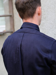 Blue Blanket Italian Herringbone Straight Cut Shirt – Indigo (S05 IT32)