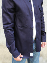 Blue Blanket Italian Herringbone Straight Cut Shirt – Indigo (S05 IT32)