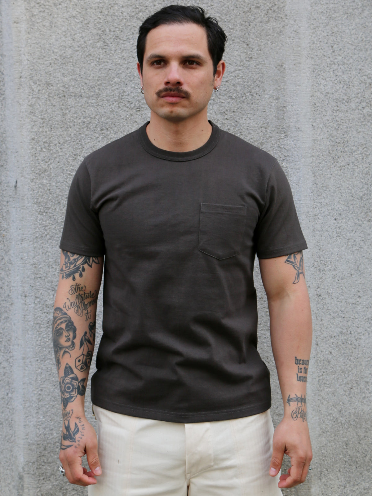 The Real McCoy's Pocket Tee – Charcoal (MC22006-032)