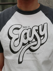 Nudie Jeans Roy Raglan T-Shirt Take It Easy – Offwhite/Black (132006)