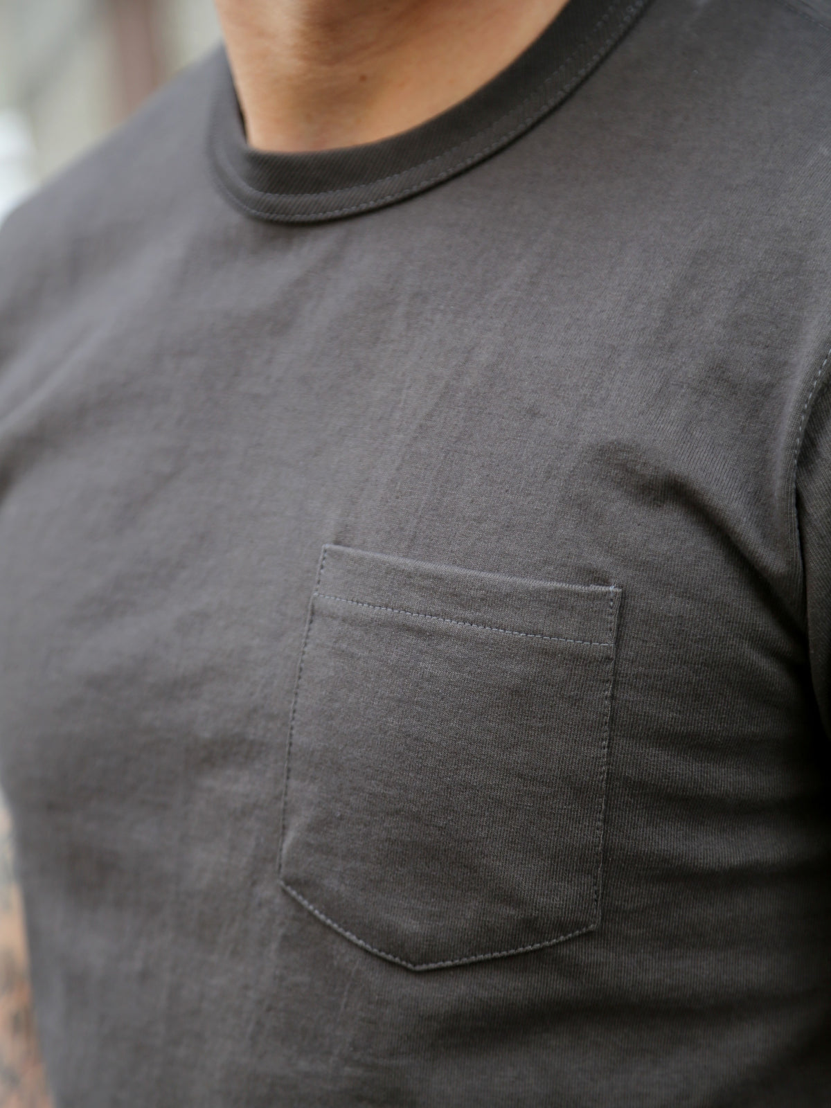 The Real McCoy's Pocket Tee – Charcoal (MC22006-032)