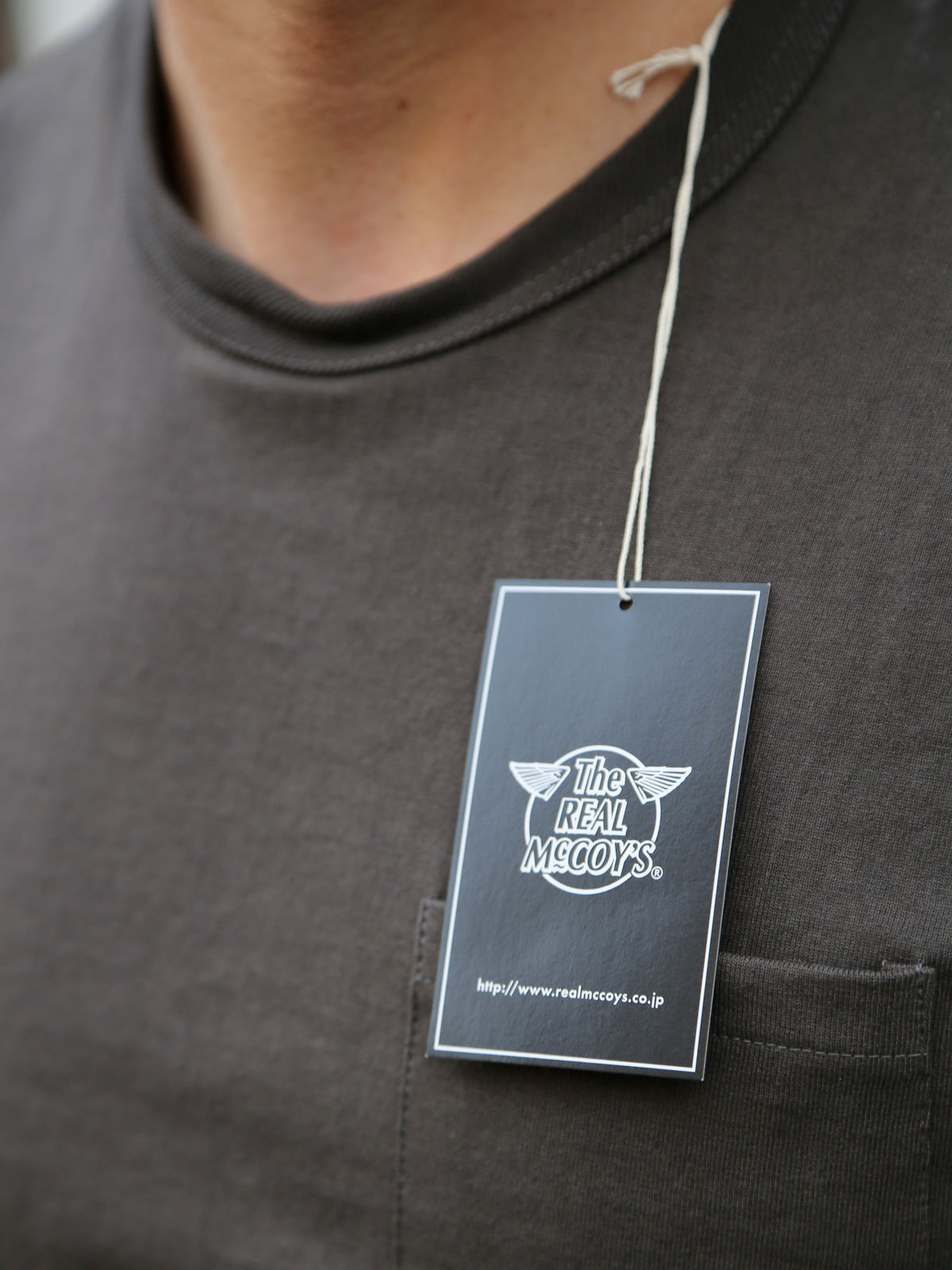 The Real McCoy's Pocket Tee – Charcoal (MC22006-032)