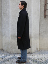 Hansen Garments Sigurd Long Lined Wool Coat – Solid Black (30-60-2)
