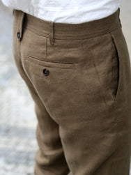 Hansen Finn (27-46-6) Regular Fit Trousers – Khaki Linen