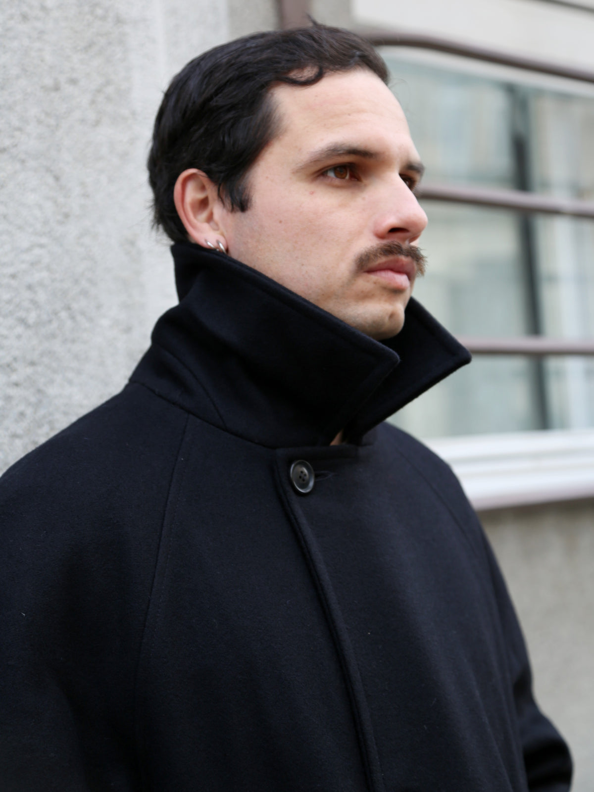 Hansen Garments Sigurd Long Lined Wool Coat – Solid Black (30-60-2)
